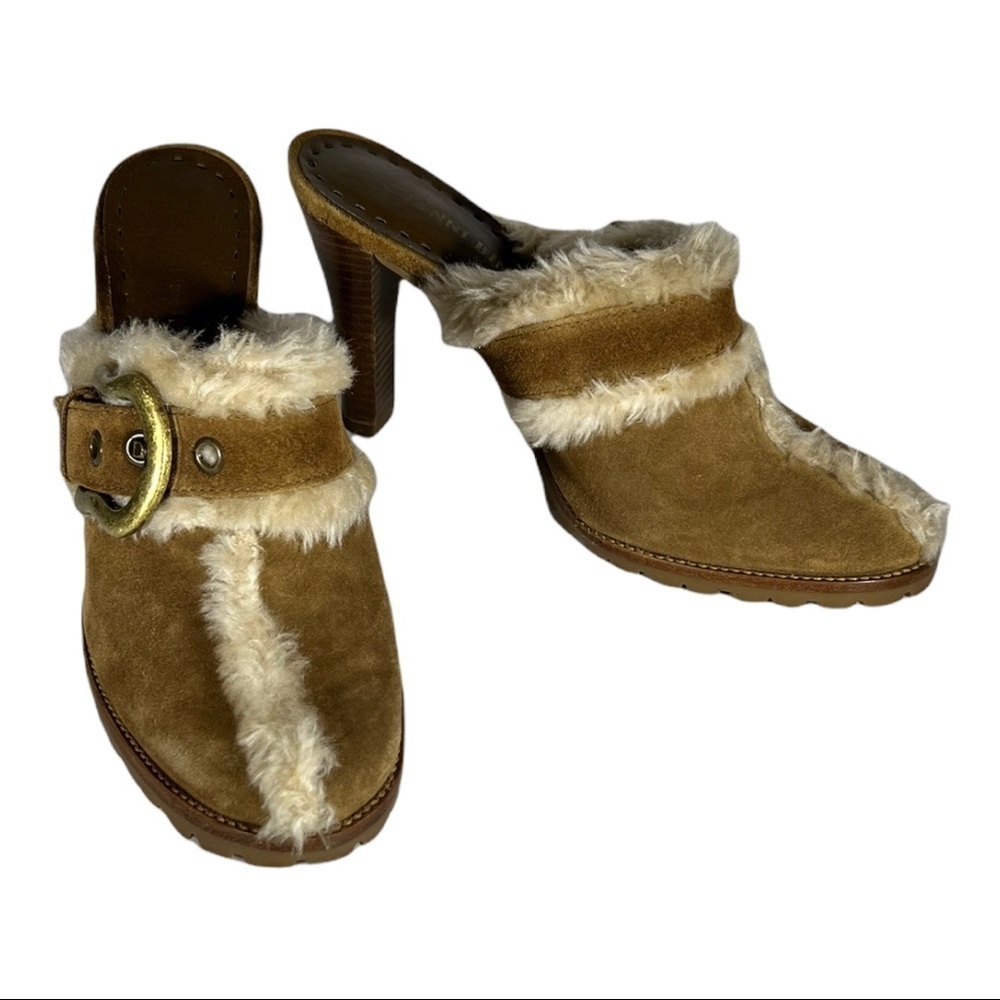 Gianni Bini Brown Fur Mules